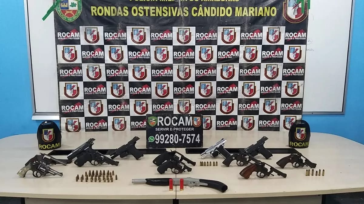 Rocam apreende trio arsenal de 13 armas no Grande Vitória eles