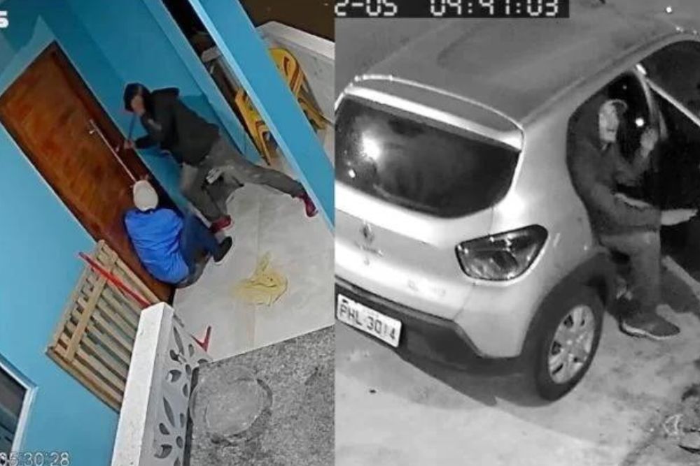 Criminosos pé de cabra arrombam porta e fazem a limpa em casa