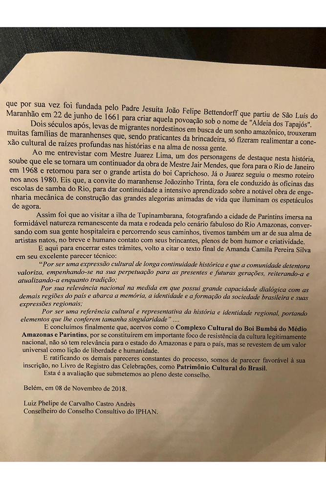 Boi Bumbá de Parintins é Patrimônio Cultural do Brasil Boi Bumbá de Parintins é Patrimônio Cultural do Brasil
