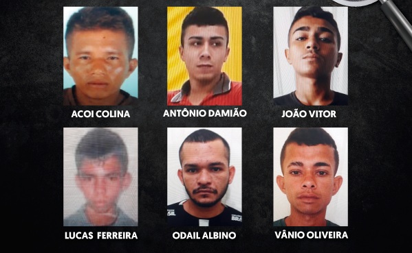 Pol&iacute;cia divulga foto de 6 fugitivos de unidade prisional em Ipixuna