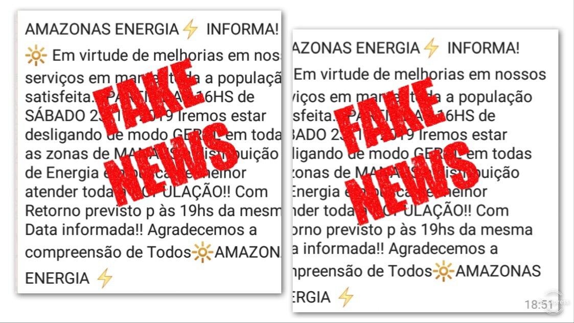 FAKE NEWS Manaus Energia desmente blecaute para sábado: é meme para zoar flamenguistas FAKE NEWS Manaus Energia desmente blecaute para sábado: é meme para zoar flamenguistas