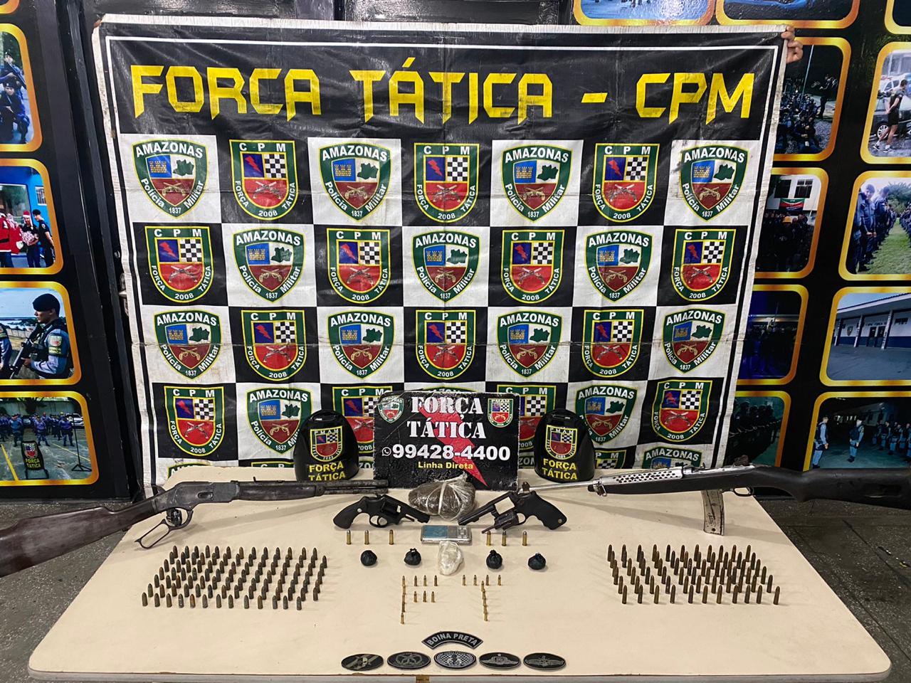 Força Tática prende trio ligado ao Comando com fuzil e centenas de munições no Mutirão Força Tática prende trio ligado ao Comando com fuzil e centenas de munições no Mutirão