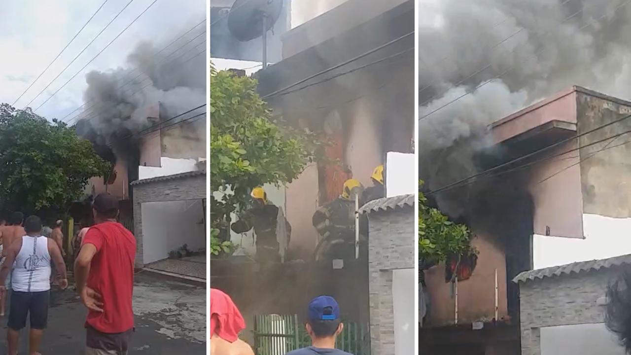 Incêndio atinge casa no São Jorge e três crianças são resgatadas. Veja vídeos Incêndio atinge casa no São Jorge e três crianças são resgatadas. Veja vídeos