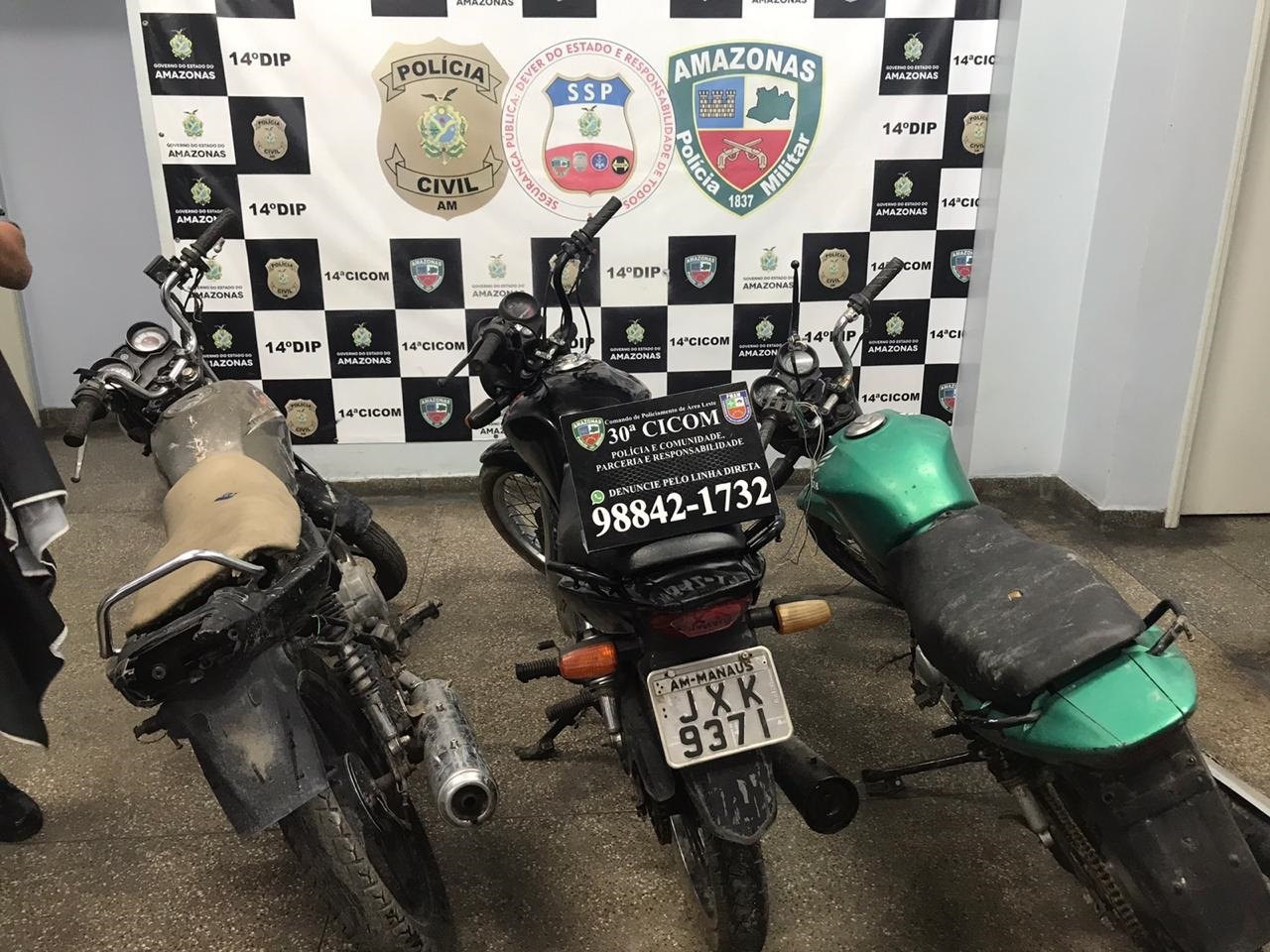 Motos furtadas de parqueamento da PC são recuperadas no Jorge Teixeira; um homem é preso Motos furtadas de parqueamento da PC são recuperadas no Jorge Teixeira; um homem é preso