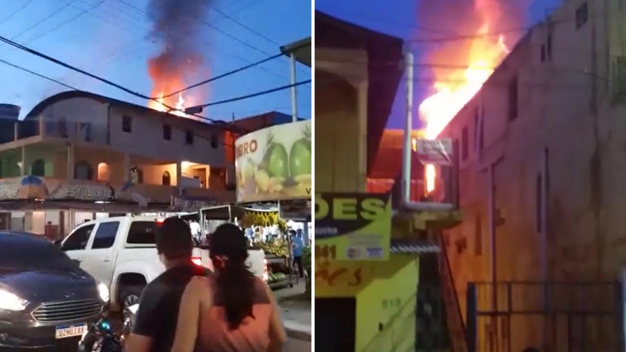 Inc&ecirc;ndio atinge im&oacute;vel de tr&ecirc;s andares no Coroado. Veja v&iacute;deos