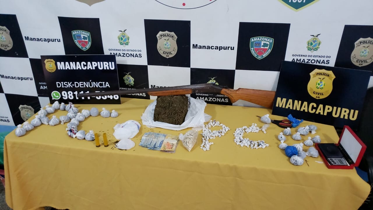 'Alem&atilde;o' &eacute; preso com mais de 1kg de droga e espingarda na AM-010