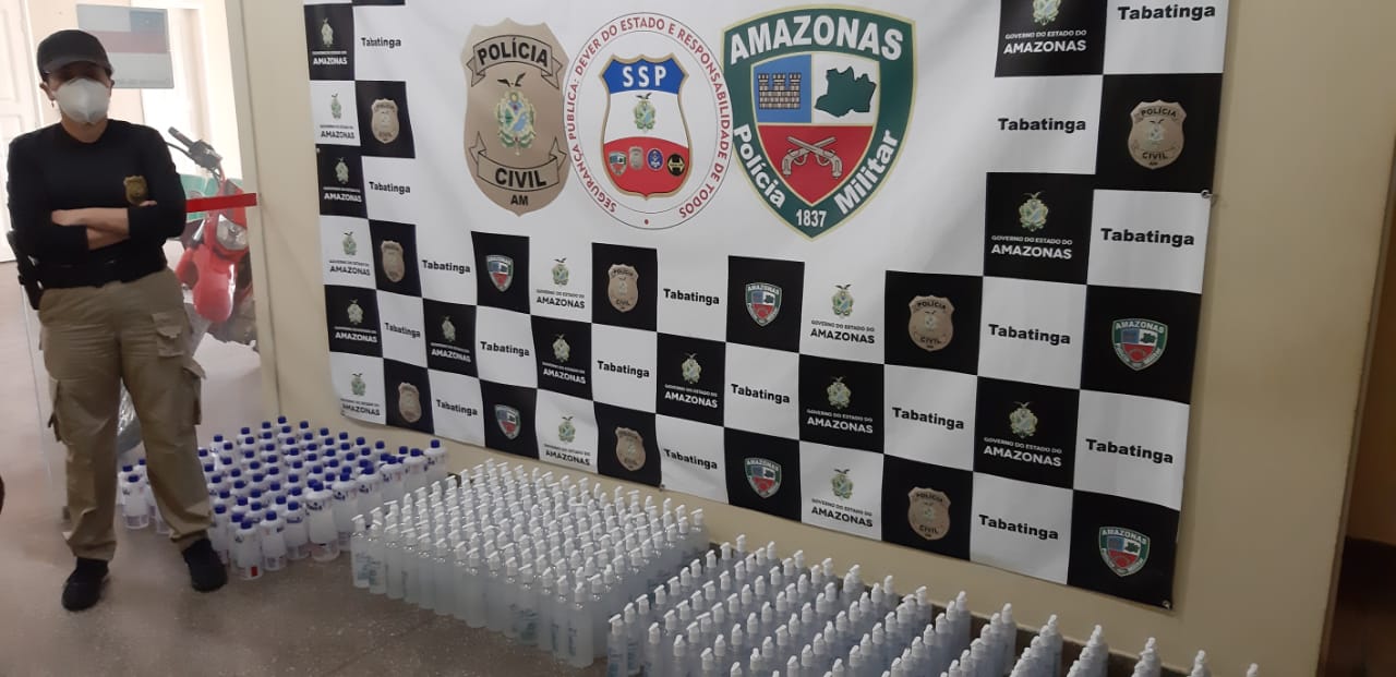 342 frascos de álcool comercializados irregularmente em Tabatinga são apreendidos 342 frascos de álcool comercializados irregularmente em Tabatinga são apreendidos