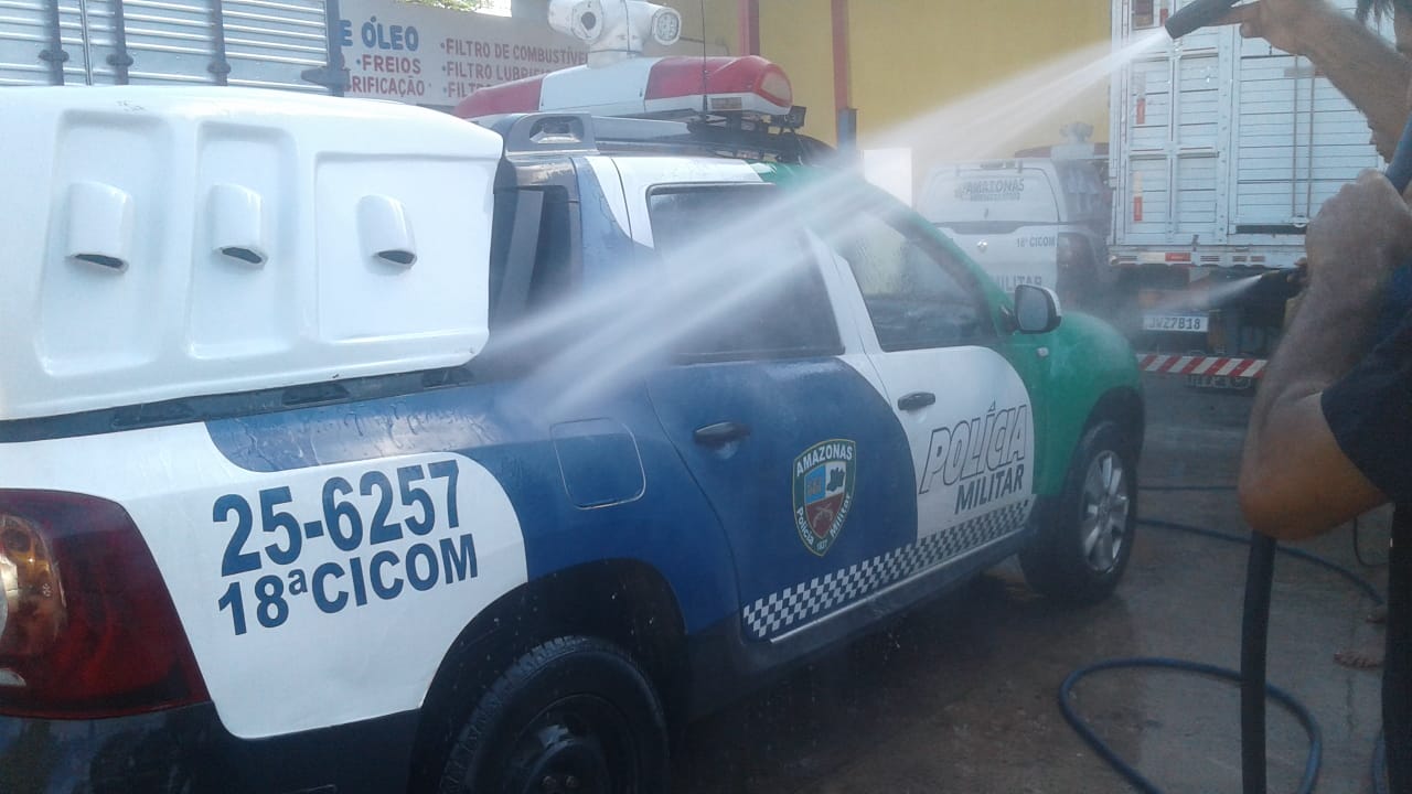 PM faz limpeza ionizada em viaturas para preven&ccedil;&atilde;o &agrave; v&iacute;rus