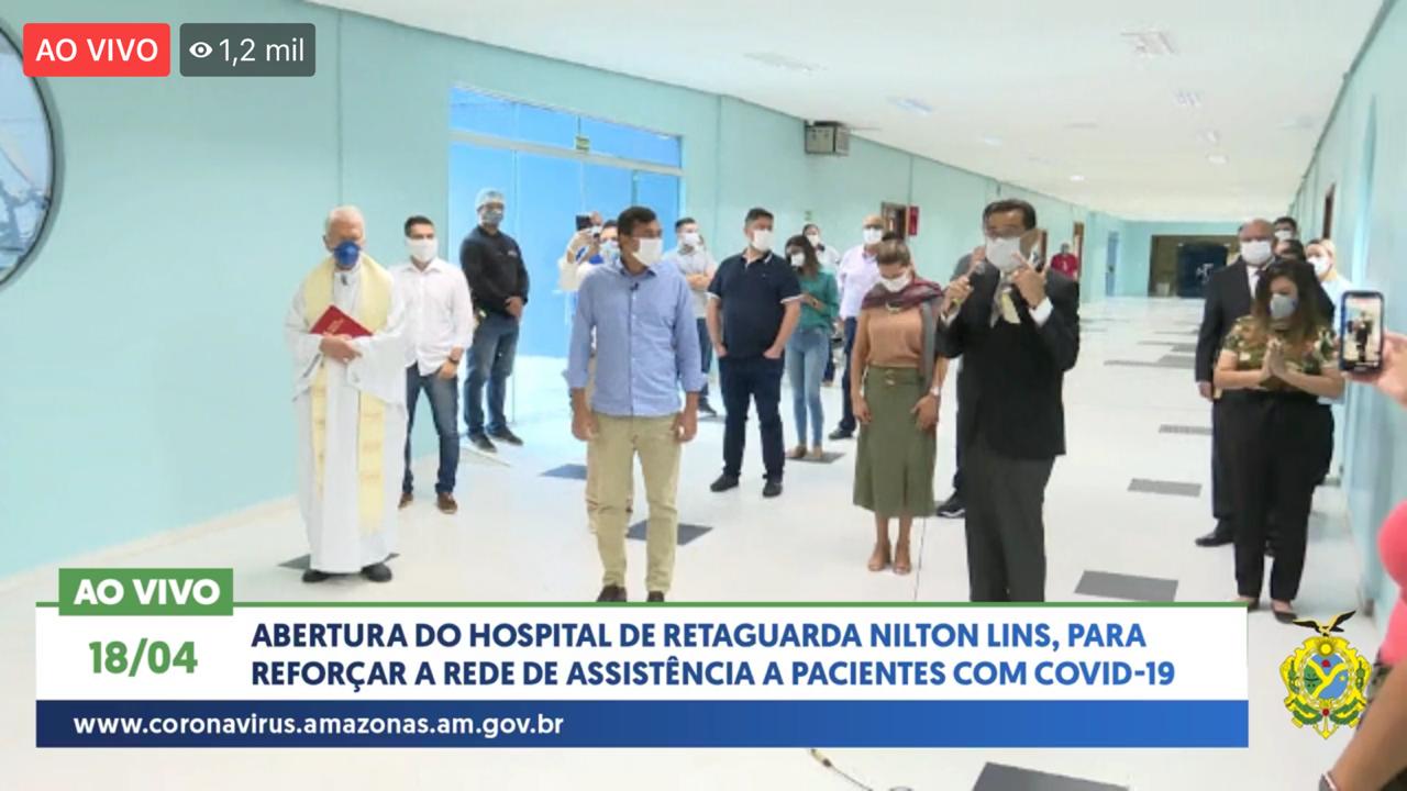Hospital Nilton Lins come&ccedil;a a funcionar com UTIs para combate ao Covid-19; governador faz abertura em live