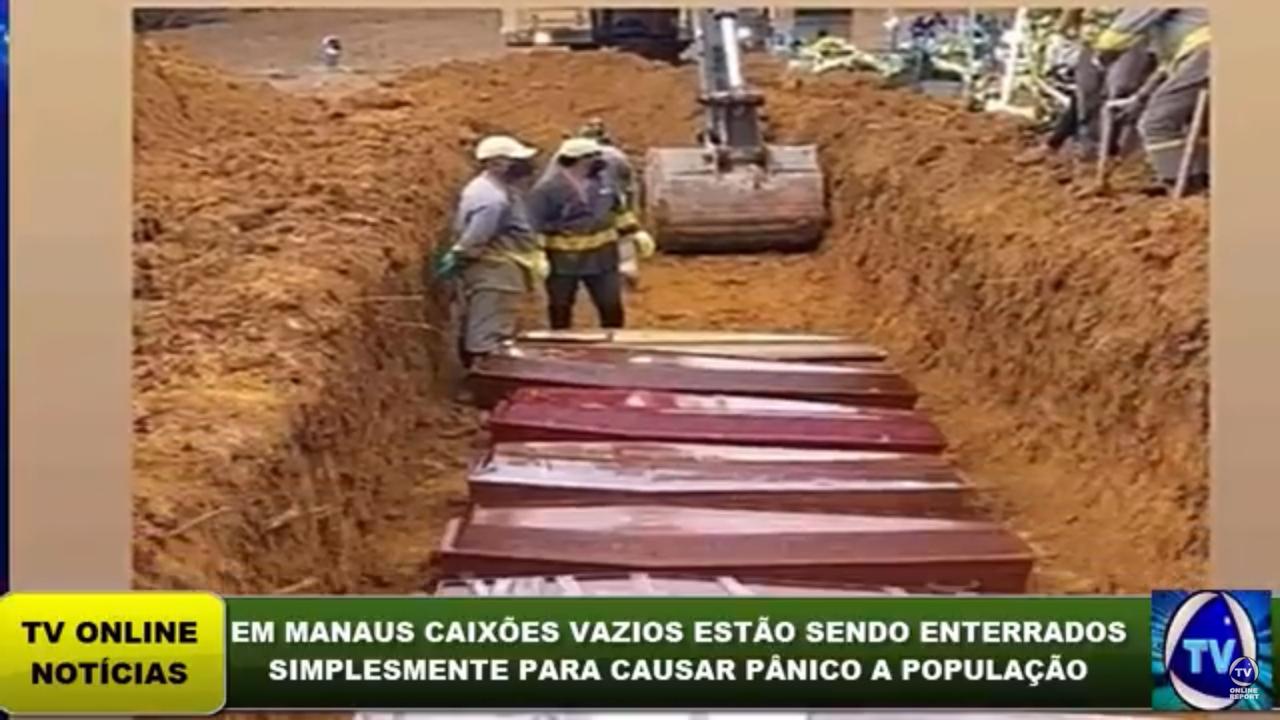 Vídeo no YouTube sobre caixões vazios é fake news e emissora nega ter produzido matéria Vídeo no YouTube sobre caixões vazios é fake news e emissora nega ter produzido matéria