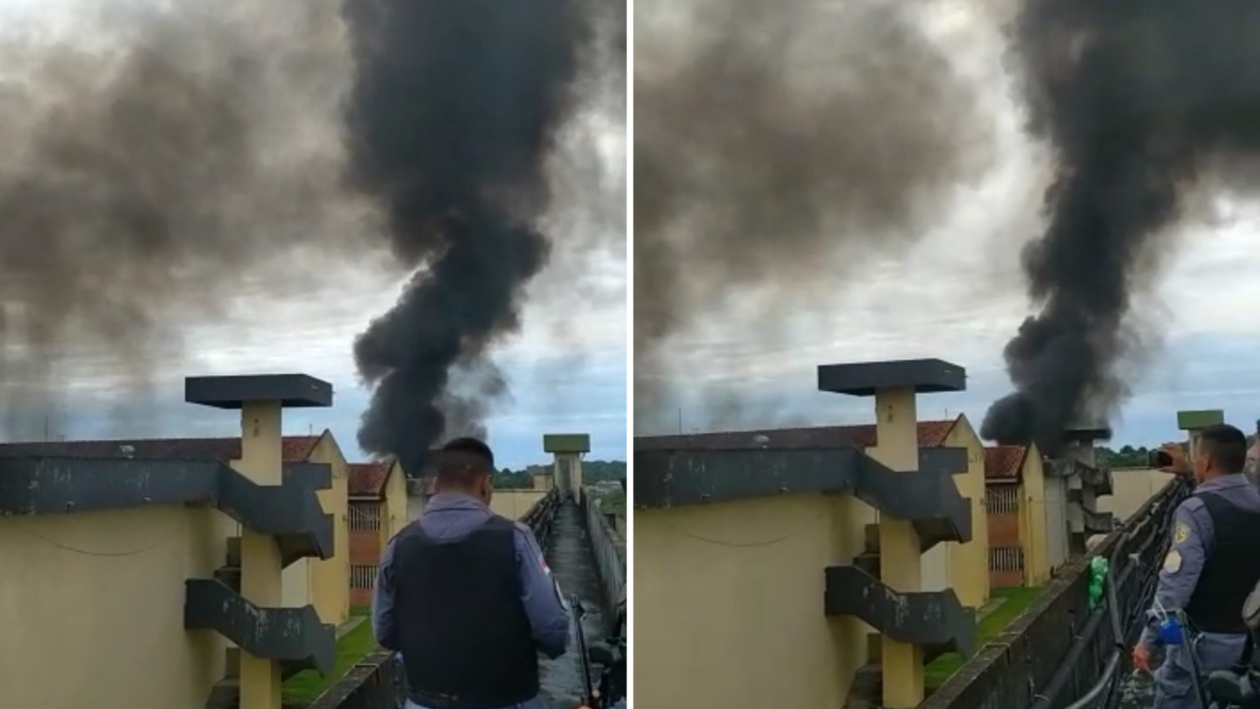 Rebelião no Puraquequara tem incêndio em colchões e presos sobem em telhados. Veja fotos e vídeos Rebelião no Puraquequara tem incêndio em colchões e presos sobem em telhados. Veja fotos e vídeos