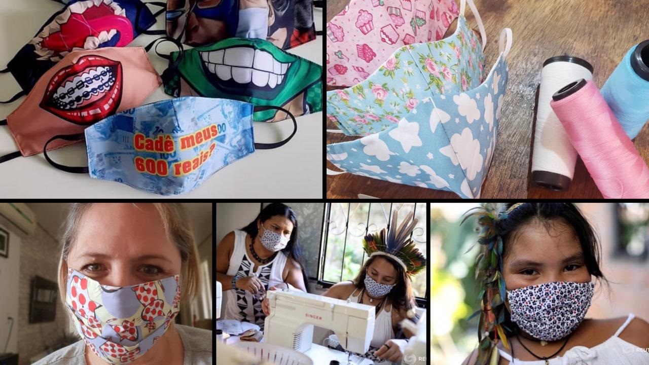 Máscaras de tecido se tornam renda extra para as famílias Máscaras de tecido se tornam renda extra para as famílias