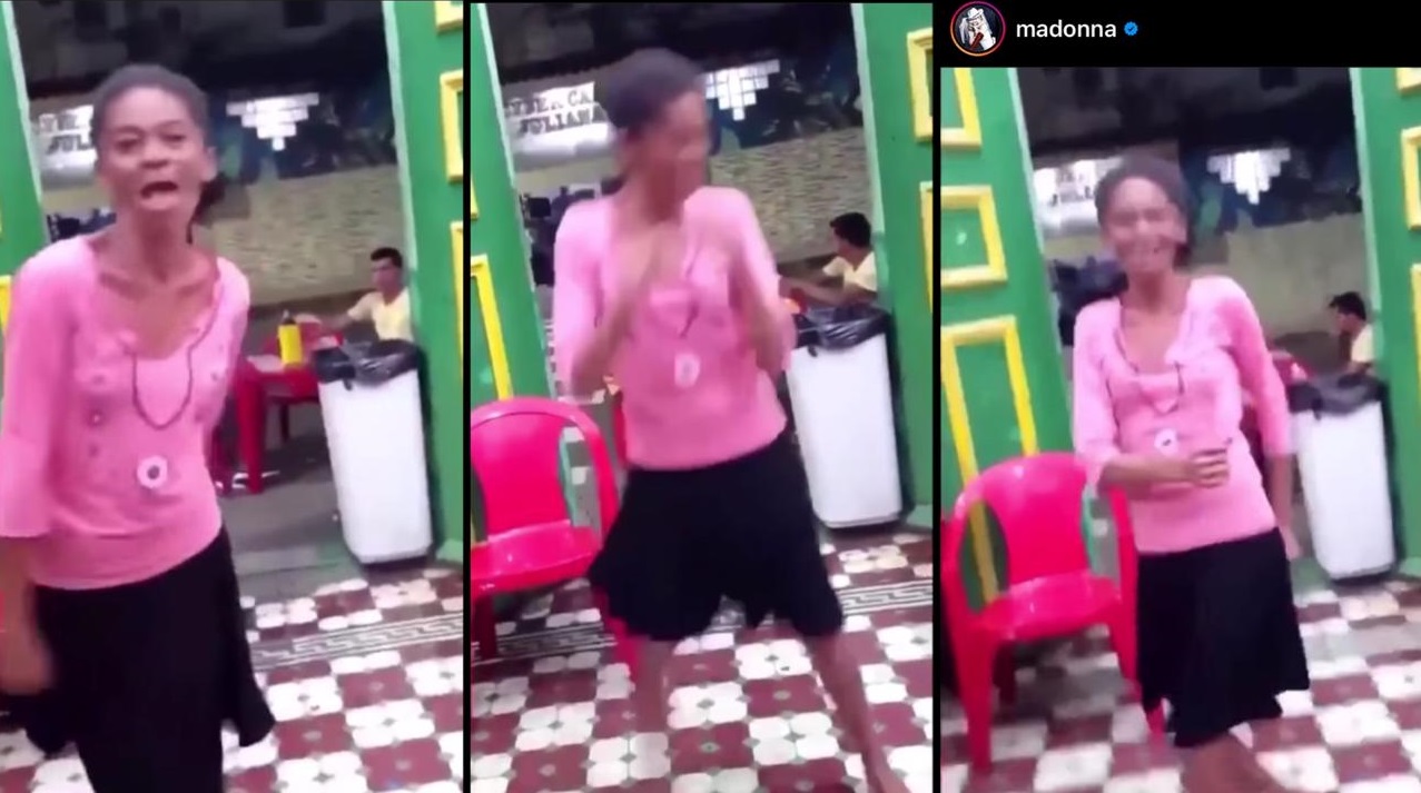 Madonna posta vídeo de ex-moradora de rua de Manaus dançando 'Holiday' em bar Madonna posta vídeo de ex-moradora de rua de Manaus dançando 'Holiday' em bar
