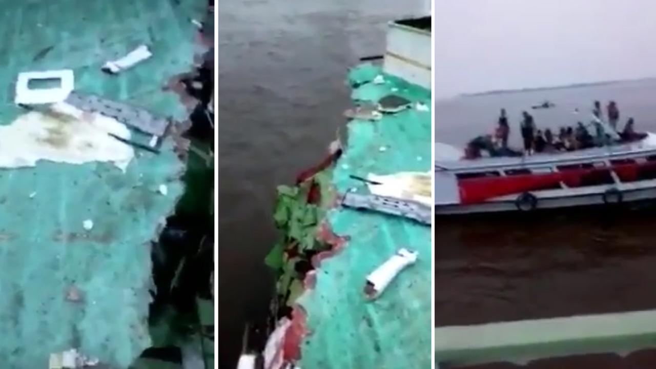 Embarcação tem popa destruída em colisão perto de Manacapuru Embarcação tem popa destruída em colisão perto de Manacapuru