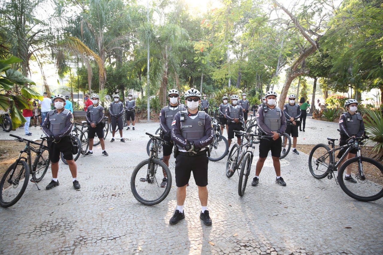 No Dia Mundial sem carro, ciclopatrulha da PM faz 'bicicletada' No Dia Mundial sem carro, ciclopatrulha da PM faz 'bicicletada'