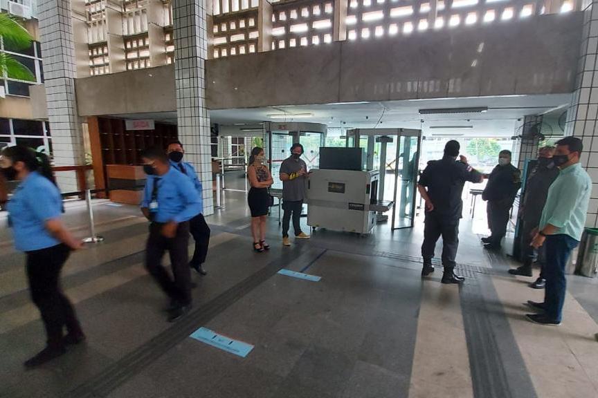 TJAM faz simulação para entrada nos fóruns já trabalhando para retorno presencial TJAM faz simulação para entrada nos fóruns já trabalhando para retorno presencial