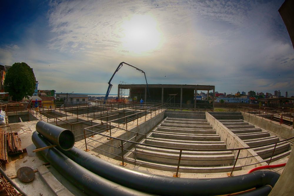 Governo avan&ccedil;a 80% nas obras da Esta&ccedil;&atilde;o de Tratamento de Esgoto de Educandos