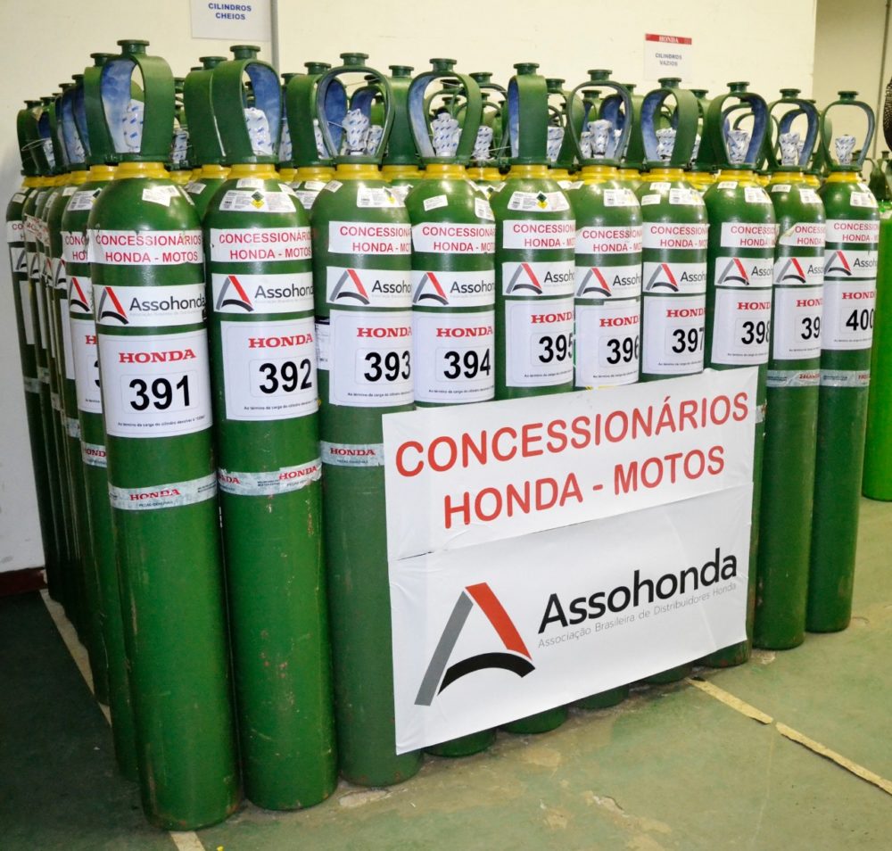 Rede de concession&aacute;rias da Moto Honda doa oxig&ecirc;nio ao sistema de sa&uacute;de