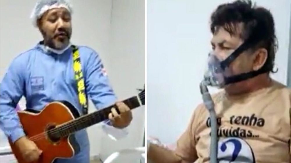 Internado com Covid, Nunes Filho recebe homenagem com voz e violão. Veja vídeo Internado com Covid, Nunes Filho recebe homenagem com voz e violão. Veja vídeo