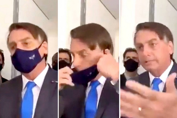 Bolsonaro defende tratamento precoce e manda repórter 'calar a boca' Bolsonaro defende tratamento precoce e manda repórter 'calar a boca'