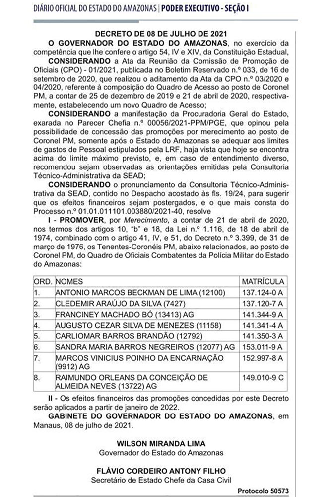 Mais 11 promoções a coronel Mais 11 promoções a coronel