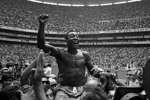 Pelé em 1970 após conquista da Copa do Mundo