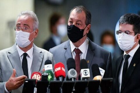 Renan Calheiros (MDB), Omar Aziz (PSD) e Randolph Rodrigues (REDE)