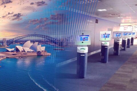 Aeroportos na Austrália adotaram o sistema. Arte: Divulgação/ IDEMIA