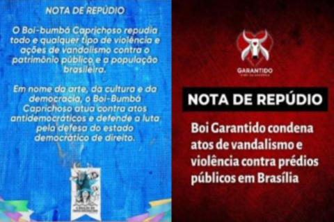 Notas de repúdio de Caprichoso e Garantido