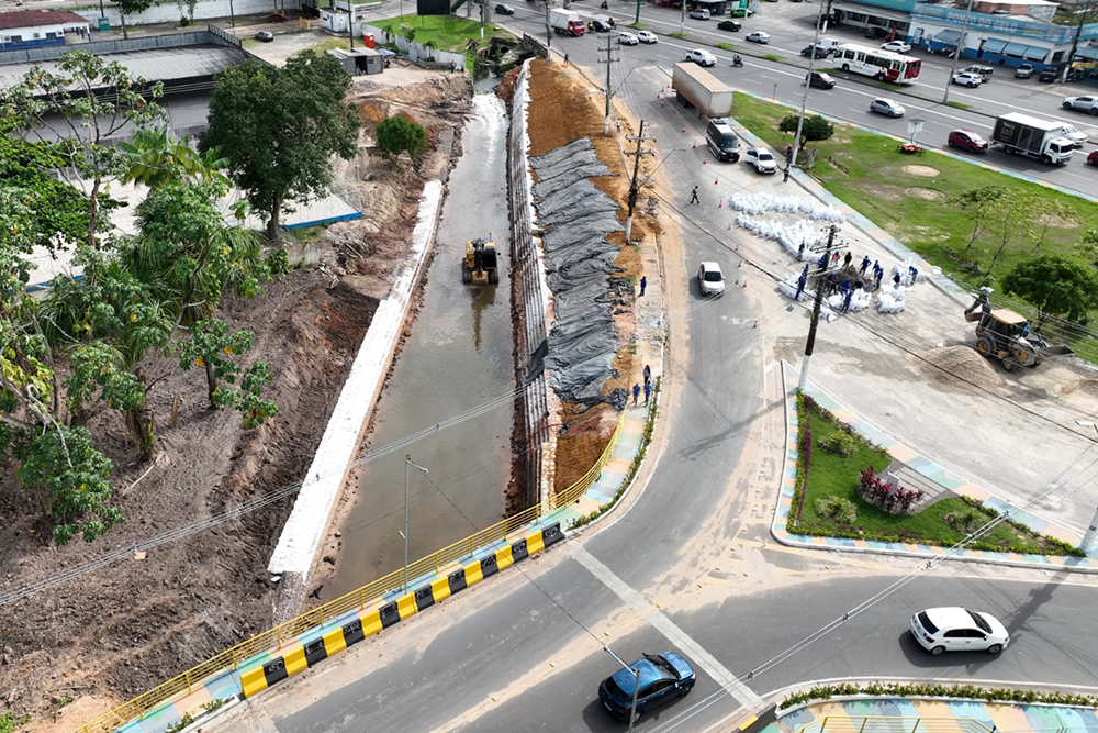 Obra da prefeitura na avenida Torquato Tapajós chega a 65% dos serviços concluídos - Portal do Marcos Santos
