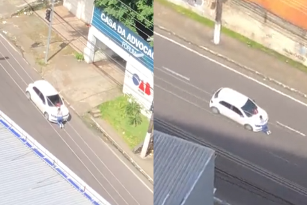 Carro fura bloqueio de manifestantes e arrasta mulher em Manaus; veja o vídeo Carro fura bloqueio de manifestantes e arrasta mulher em Manaus; veja o vídeo