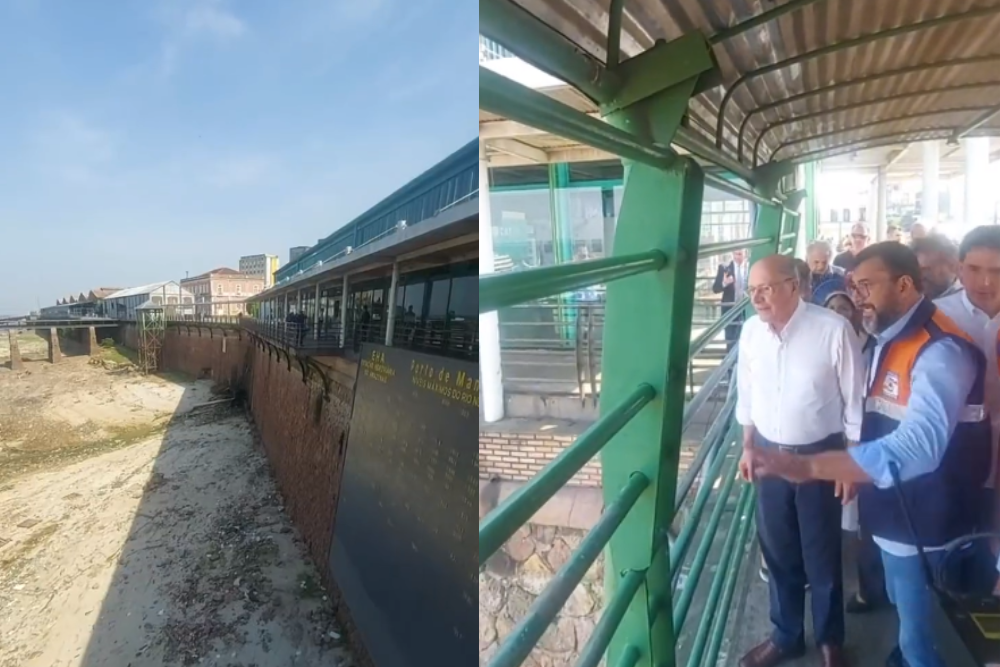 Alckmin e ministros visitam Porto de Manaus e veem de perto efeitos da estiagem Alckmin e ministros visitam Porto de Manaus e veem de perto efeitos da estiagem