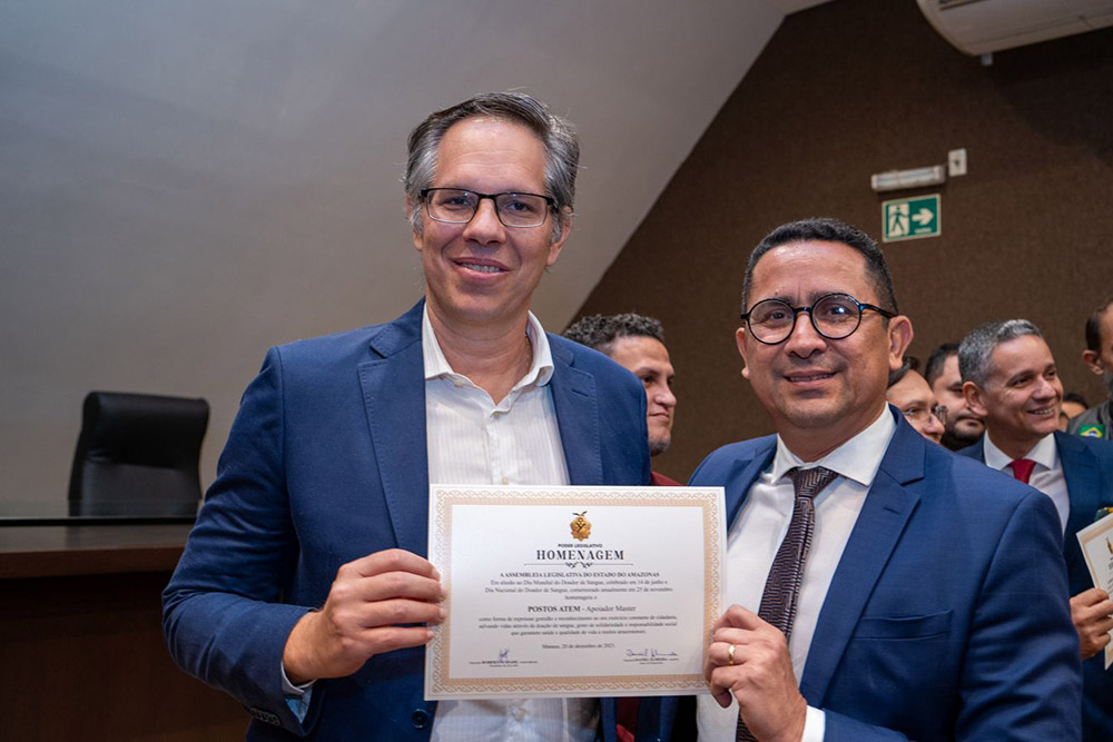 Atem recebe homenagem na Assembleia Legislativa do Estado por ações de apoio à doação de sangue Atem recebe homenagem na Assembleia Legislativa do Estado por ações de apoio à doação de sangue