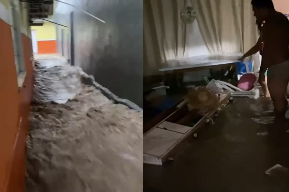 Vídeo: Muro de construtora desaba e água da chuva invade casas no bairro Flores Vídeo: Muro de construtora desaba e água da chuva invade casas no bairro Flores