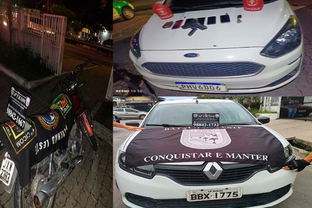 Cinco pessoas são presas por roubo de veículos e celulares em Manaus Cinco pessoas são presas por roubo de veículos e celulares em Manaus