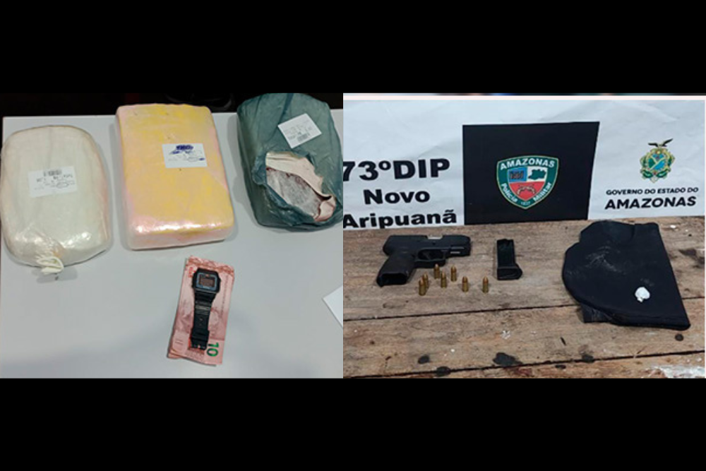 Em Novo Aripuanã, PM apreende drogas, arma de fogo e recupera motocicleta roubada Em Novo Aripuanã, PM apreende drogas, arma de fogo e recupera motocicleta roubada