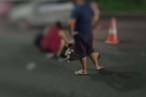Mulher fica ferida após ser atingida por motocicleta no bairro Coroado
