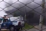 Prédio de apoio logístico da Polícia Militar é atingido por incêndio em Manaus