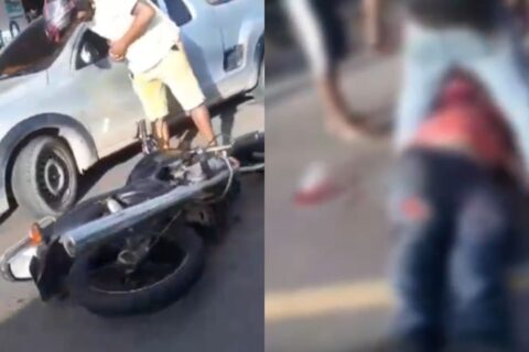 Motociclista morre ao ter cabeça esmagada por picape no bairro Tarumã