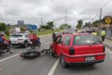 Motociclista fica gravemente ferido em acidente de trânsito na avenida das Torres