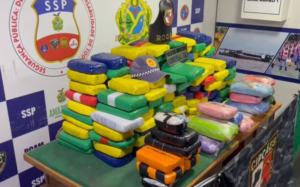 Coca&iacute;na avaliada em mais de R$ 10 milh&otilde;es &eacute; apreendida no munic&iacute;pio de Coari