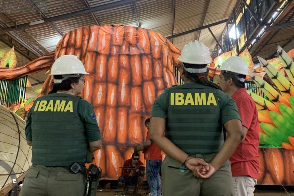 Ibama vistoria fantasias de Garantido e Caprichoso nos galpões dos bumbás Ibama vistoria fantasias de Garantido e Caprichoso nos galpões dos bumbás