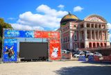Festival de Parintins: Palco é montado no Largo São Sebastião para transmissão da Festa dos Visitantes