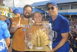Troféu e Caminhão de Cerveja animam brincantes durante celebração da vitória do Boi Caprichoso, campeão do Festival de Parintins 2024