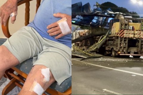 Idoso sobrevive após ficar preso nos escombros de passarela que desabou em Manaus