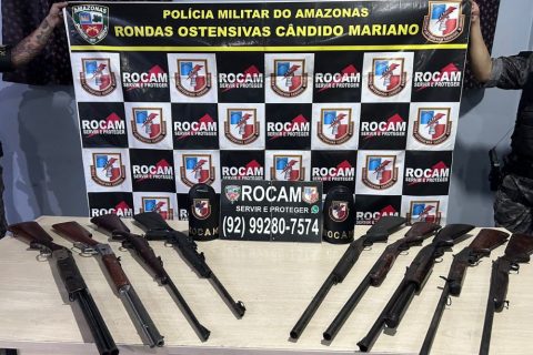 PMAM registra aumento de 13,69% na apreensão de armas e 153,28% de munições no primeiro semestre de 2024