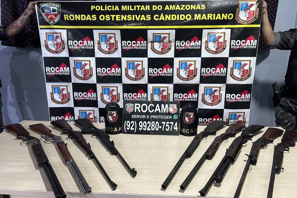 PMAM registra aumento de 13,69% na apreensão de armas e 153,28% de munições no primeiro semestre de 2024 PMAM registra aumento de 13,69% na apreensão de armas e 153,28% de munições no primeiro semestre de 2024