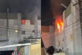 Incêndio em centro comercial atinge clínica de massoterapia no bairro Parque 10