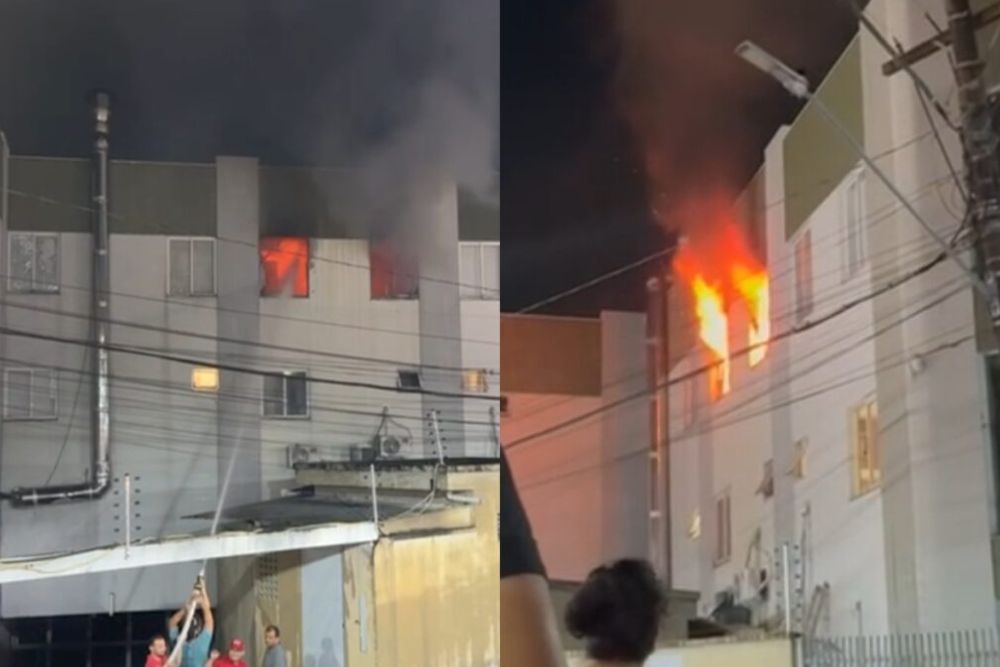Inc&ecirc;ndio em centro comercial atinge cl&iacute;nica de massoterapia no bairro Parque 10