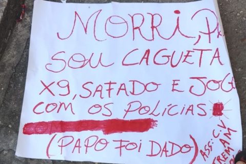 Criminosos deixam bilhete junto a corpo de vendedor morto a tiros no Jorge Teixeira